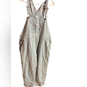Light blue overalls with button details